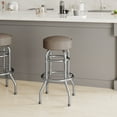 thumbnail image 1 of Emma + Oliver Beige Swivel Seat Double Ring Bar Stool, 1 of 9