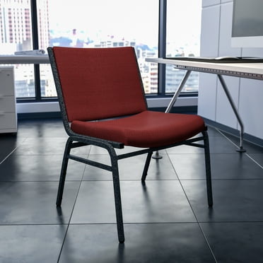 Emma + Oliver Big & Tall 1000 lb. Rated Burgundy Fabric Stack Chair