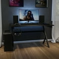 thumbnail image 1 of Emma + Oliver Black Computer Table Gaming Desk - Headphone Holder and 2 Cable Management Holes, 1 of 14