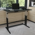 thumbnail image 1 of Emma + Oliver Black Height Adjustable (27.25-35.75"H) Sit to Stand Home Office Desk, 1 of 15