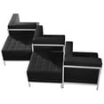 thumbnail image 1 of Emma + Oliver Black LeatherSoft 5 Piece Chair & Ottoman Set, 1 of 3