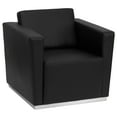 thumbnail image 1 of Emma + Oliver Black LeatherSoft Chair with Stainless Steel Recessed Base, 1 of 3