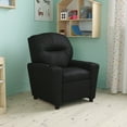 thumbnail image 1 of Emma + Oliver Black LeatherSoft Kids Recliner with Cup Holder, 1 of 13