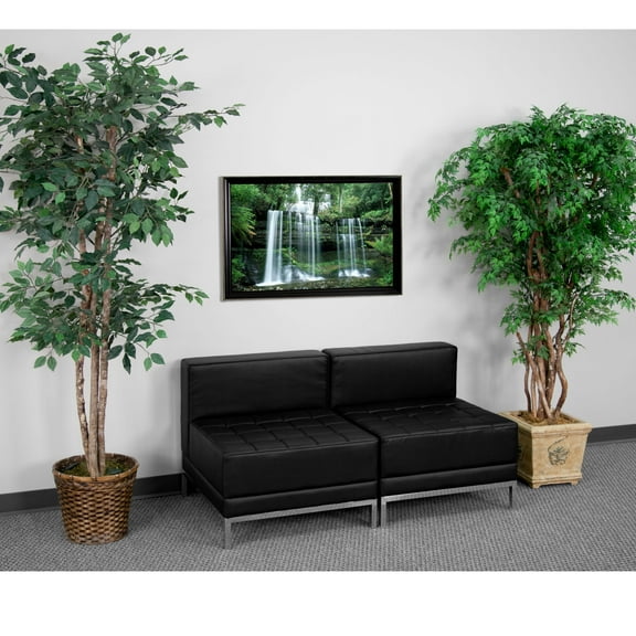 Emma + Oliver Black LeatherSoft Lounge Set, 2 Pieces