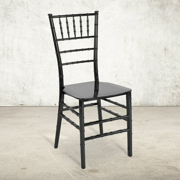 Emma + Oliver Black Stackable Resin Chiavari Chair