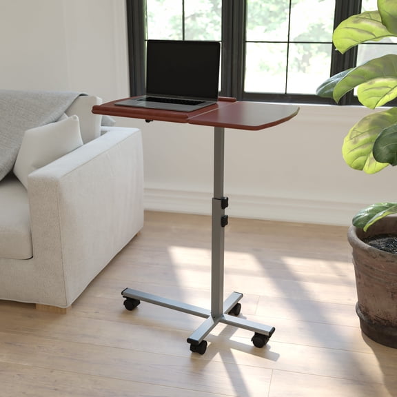 Emma + Oliver Cherry Angle and Height Adjustable Mobile Laptop Computer Table