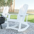 thumbnail image 1 of Emma + Oliver Classic All-Weather Poly Resin Rocking Adirondack Chair in White with Stainless Steel Hardware for Year Round Use, 1 of 10