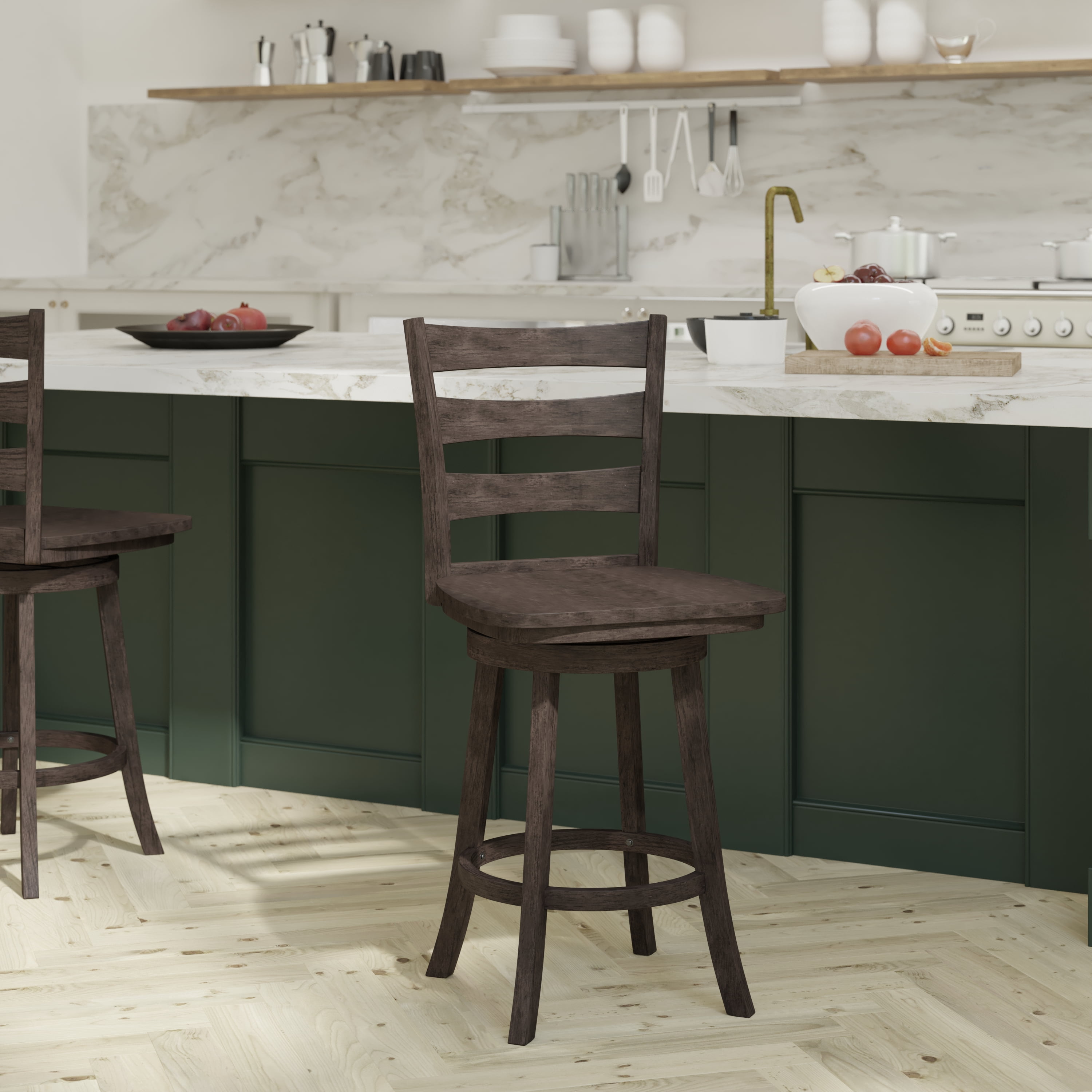 Emma + Oliver Classic Ladderback Counter Height Dining Stool in ...