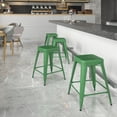thumbnail image 1 of Emma + Oliver Commercial Grade 24"H Backless Green Metal Indoor-Outdoor Counter Height Stool, 1 of 11