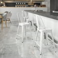 thumbnail image 1 of Emma + Oliver Commercial Grade 24"H White Metal Indoor-Outdoor Counter Height Stool w/ Back, 1 of 11