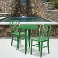 thumbnail image 1 of Emma + Oliver Commercial Grade 24" Round Green Metal Table Set-2 Vertical Slat Back Chairs, 1 of 5