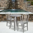 thumbnail image 1 of Emma + Oliver Commercial Grade 24" Round Silver Metal Table Set-2 Vertical Slat Back Chairs, 1 of 5