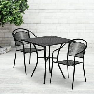 Metal Patio Chairs in Metal Patio Furniture Black Walmart