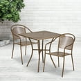 thumbnail image 1 of Emma + Oliver Commercial Grade 28" Square Gold Patio Table Set-2 Round Back Chairs, 1 of 5