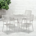 thumbnail image 1 of Emma + Oliver Commercial Grade 28" Square Light Gray Patio Table Set-4 Square Back Chairs, 1 of 5