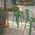 thumbnail image 1 of Emma + Oliver Commercial Grade 30"H Green Metal Indoor-Outdoor Barstool with Back, 1 of 10