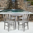 thumbnail image 1 of Emma + Oliver Commercial Grade 30" Round Silver Metal Table Set-4 Vertical Slat Back Chairs, 1 of 5