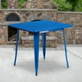 thumbnail image 1 of Emma + Oliver Commercial Grade 31.5" Square Blue Metal Indoor-Outdoor Table, 1 of 3