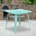 thumbnail image 1 of Emma + Oliver Commercial Grade 31.5" Square Mint Green Metal Indoor-Outdoor Table, 1 of 2