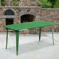 thumbnail image 1 of Emma + Oliver Commercial Grade 31.5" x 63" Rectangular Green Metal Indoor-Outdoor Table, 1 of 3
