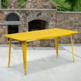thumbnail image 1 of Emma + Oliver Commercial Grade 31.5" x 63" Rectangular Yellow Metal Indoor-Outdoor Table, 1 of 3