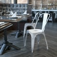 thumbnail image 1 of Emma + Oliver Commercial Grade Distressed White Metal Indoor-Outdoor Stackable Chair, 1 of 12