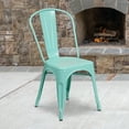 thumbnail image 1 of Emma + Oliver Commercial Grade Mint Green Metal Indoor-Outdoor Stackable Chair, 1 of 11