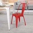 thumbnail image 1 of Emma + Oliver Commercial Grade Red Metal Indoor-Outdoor Stackable Chair, 1 of 10