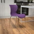 thumbnail image 1 of Emma + Oliver Contemporary Design Purple Plastic Stack Chair, 1 of 13