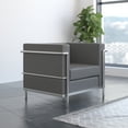 thumbnail image 1 of Emma + Oliver Contemporary Gray LeatherSoft Chair with Double Bar Encasing Frame, 1 of 9