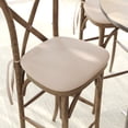 thumbnail image 1 of Emma + Oliver Cross Back Barstool Burlap Cushion, 1 of 3