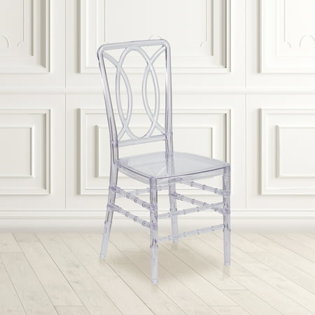 Emma + Oliver Crystal Ice Stacking Chair with Designer Back - Event Chair - UV Resistant