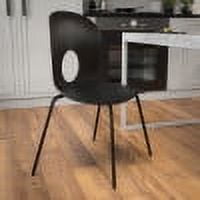 Emma + Oliver Designer Black Plastic Stack Chair with Black Frame