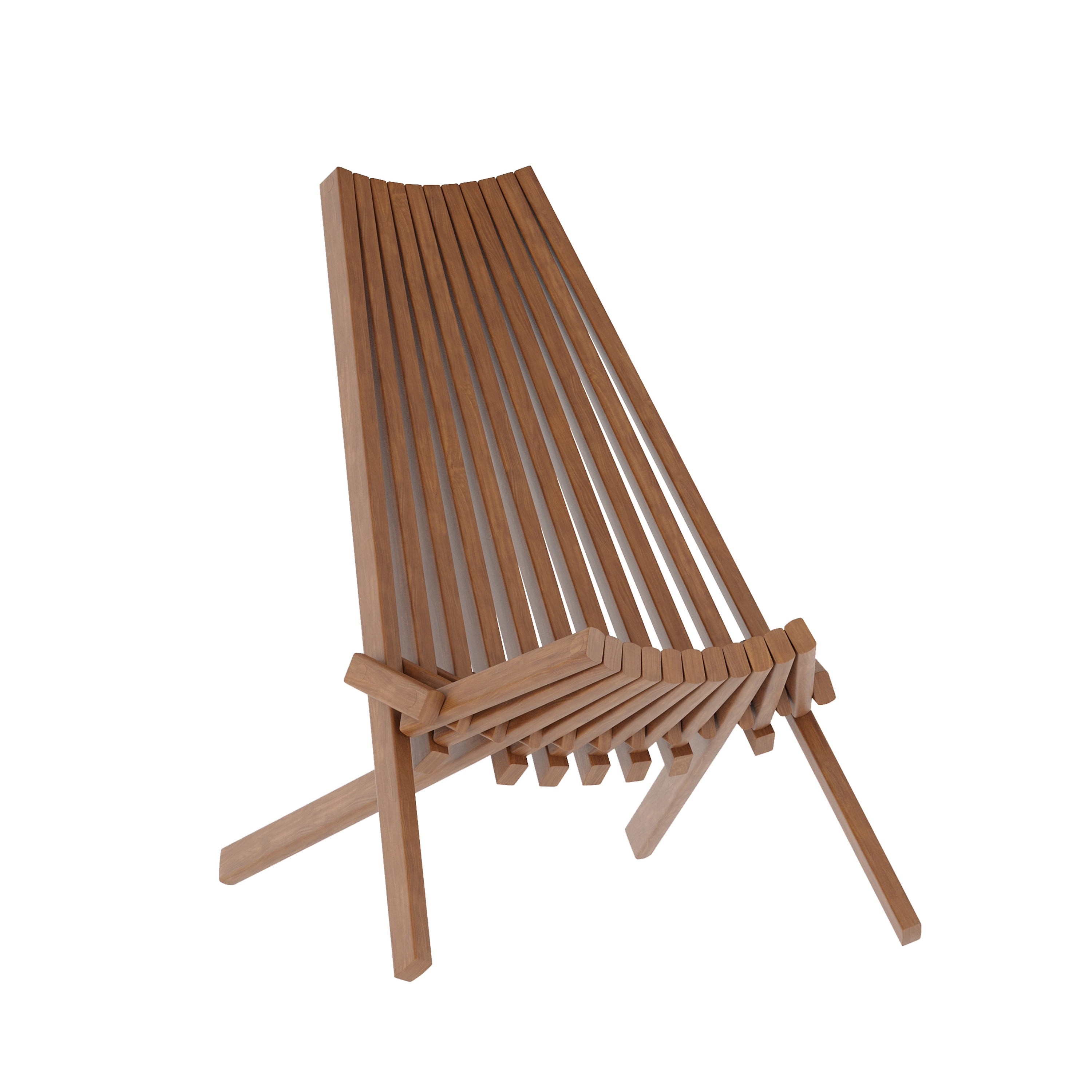 Brown Acacia Wood Armless Folding Lounge Chair for Indoor/Outdoor