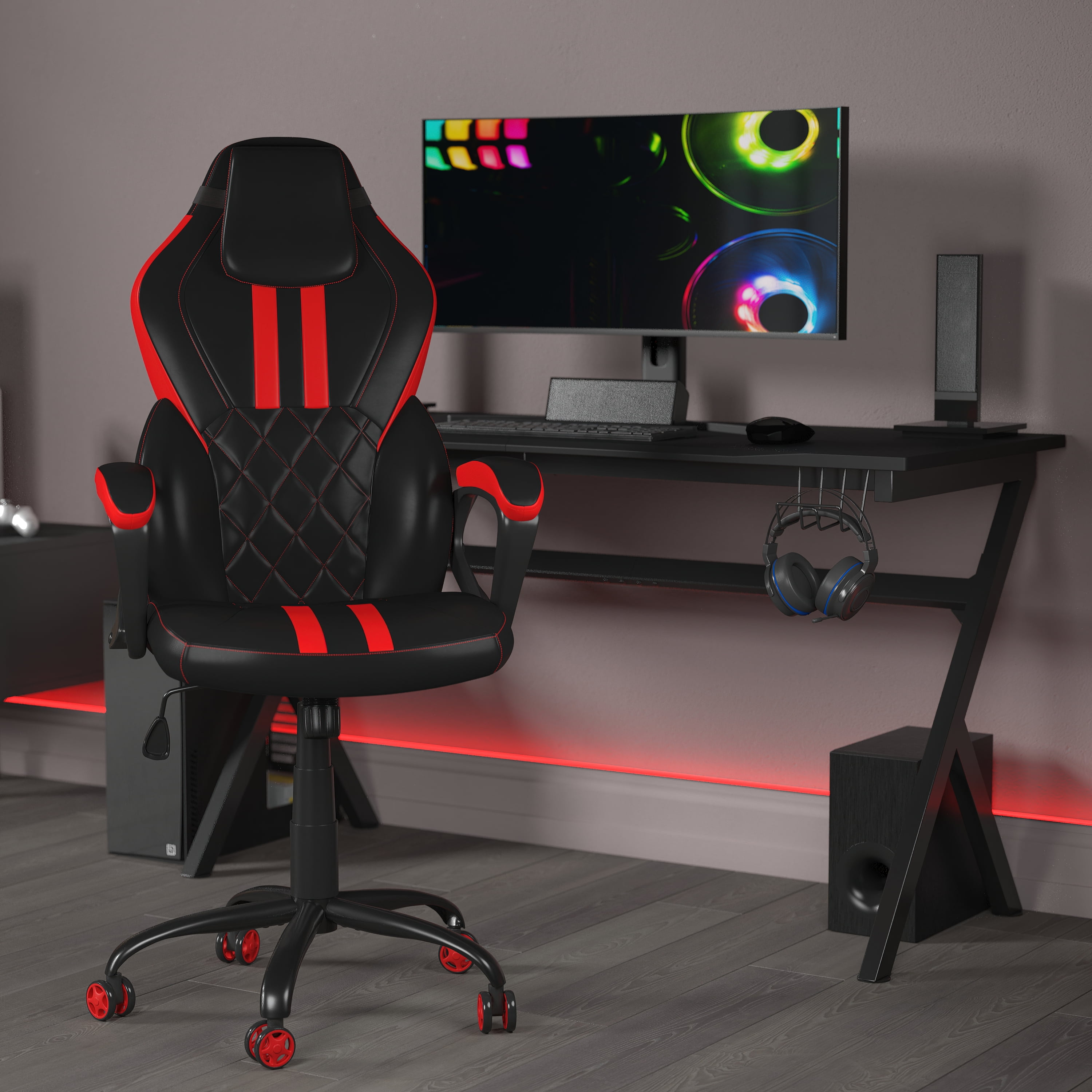 https://i5.walmartimages.com/seo/Emma-Oliver-Ergonomic-High-Back-Swivel-Gaming-Chair-with-Diamond-Stitch-Black-Faux-Leather-Upholstery-with-Red-Accent-Stripes-Padded-Arms_fea59bad-9709-4c8d-9364-45e297db6abc.3e30e73cd98bdc42d3aeea62d4b37bf7.jpeg