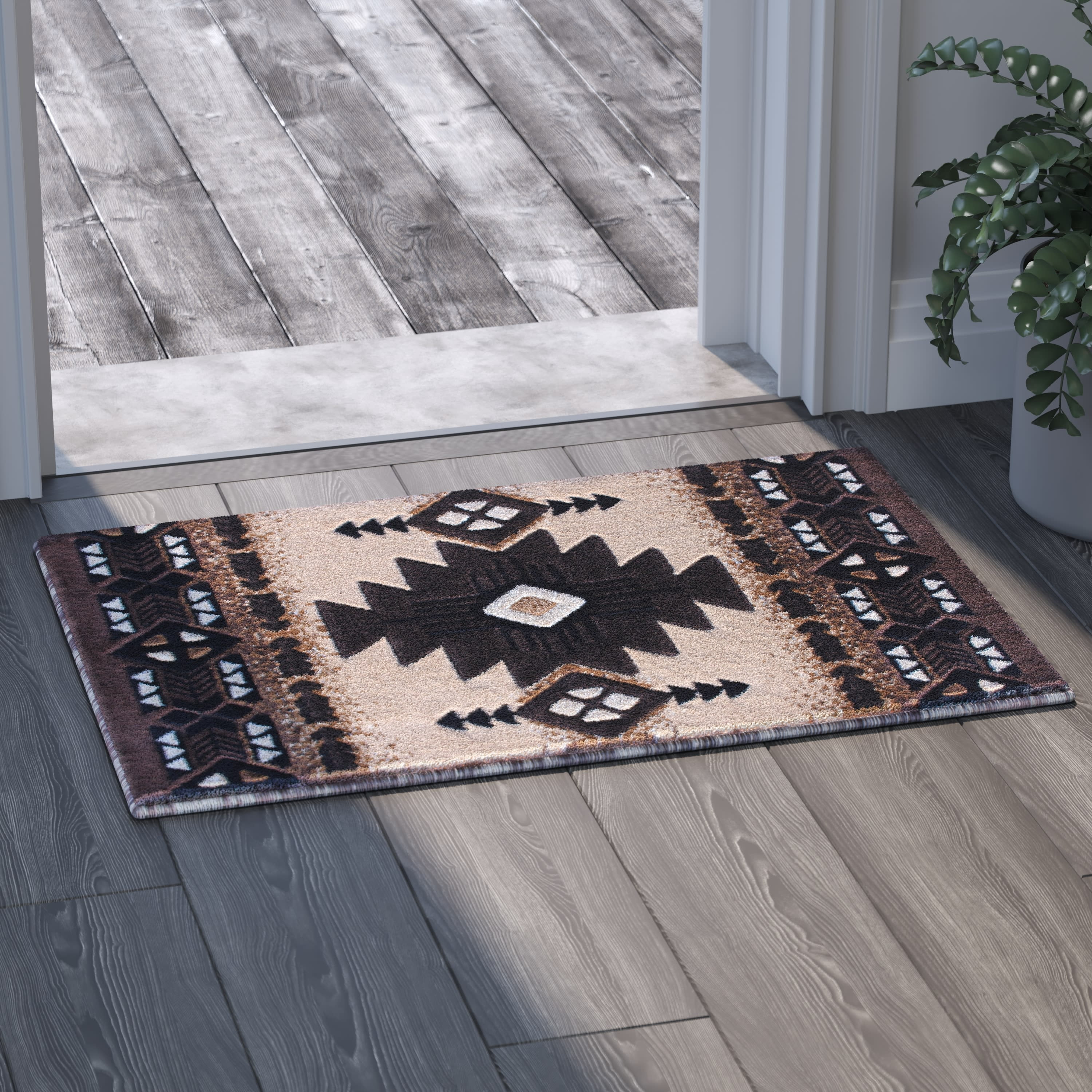 Emma + Oliver Fe 2x3 Berber Olefin Accent Rug with Complementary ...