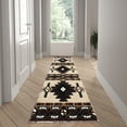 thumbnail image 1 of Emma + Oliver Fe 2x7 Berber Olefin Accent Rug with Complementary Southwestern Pattern in Beige, Black and Brown and Jute Backing, 1 of 6