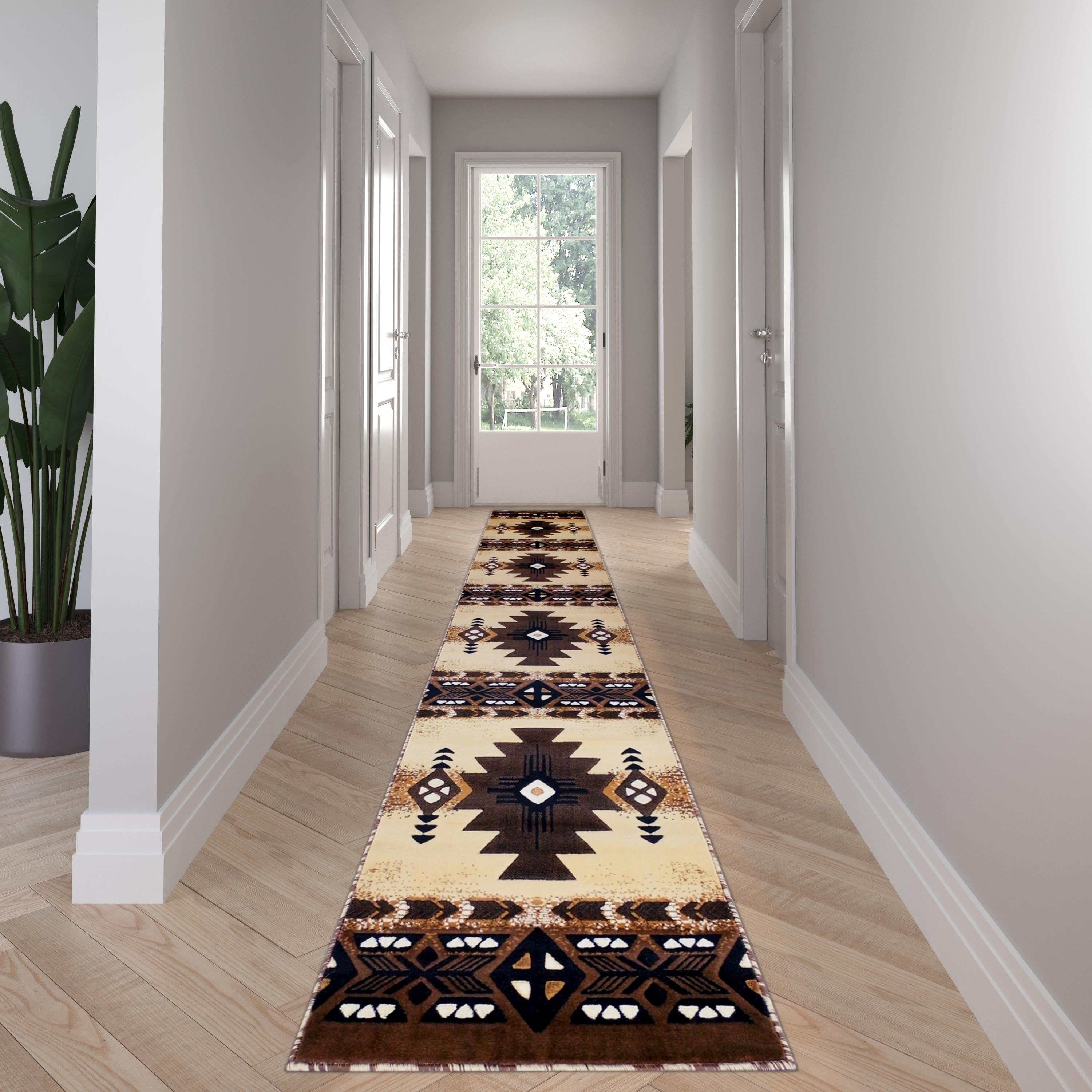Emma + Oliver Fe 3x16 Berber Olefin Accent Rug with Complementary ...