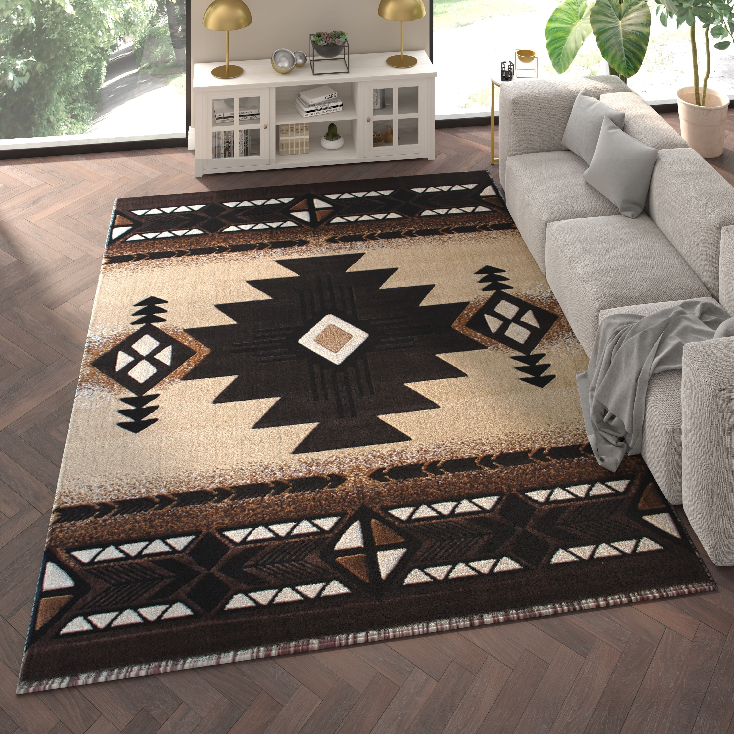 Emma + Oliver Fe 8x10 Berber Olefin Accent Rug with Complementary ...