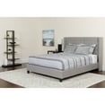 thumbnail image 1 of Emma + Oliver Full Accent Extended Panel Platform Bed/Mattress-Light Gray Fabric, 1 of 5