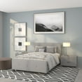 thumbnail image 1 of Emma + Oliver Full Size Three Button Tufted Platform Bed in Light Gray Fabric, 1 of 6