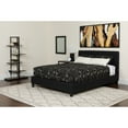 thumbnail image 1 of Emma + Oliver Full Three Button Tufted Platform Bed/Mattress-Black Fabric, 1 of 6