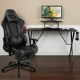 thumbnail image 1 of Emma + Oliver Gaming Bundle-Cup/Headphone Desk & Gray Reclining Footrest Chair, 1 of 12