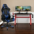 thumbnail image 1 of Emma + Oliver Gaming Bundle-Desk, Cup Holder/Headphone Hook & Blue Reclining Chair, 1 of 12