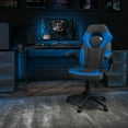 thumbnail image 1 of Emma + Oliver Gaming Racing PC Chair with Flip-up Arms, Blue/Black LeatherSoft, 1 of 14