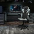thumbnail image 1 of Emma + Oliver Gaming Racing PC Chair with Flip-up Arms, Gray/Black LeatherSoft, 1 of 16