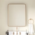 thumbnail image 1 of Emma + Oliver Gold Metal Framed Bathroom Medicine Cabinet with Reversible, Recessed Design and Beveled Rounded Mirror - 24" x 30", 1 of 11