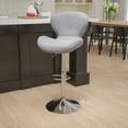 thumbnail image 1 of Emma + Oliver Gray Fabric Adjustable Height Curved Back Barstool, 1 of 13