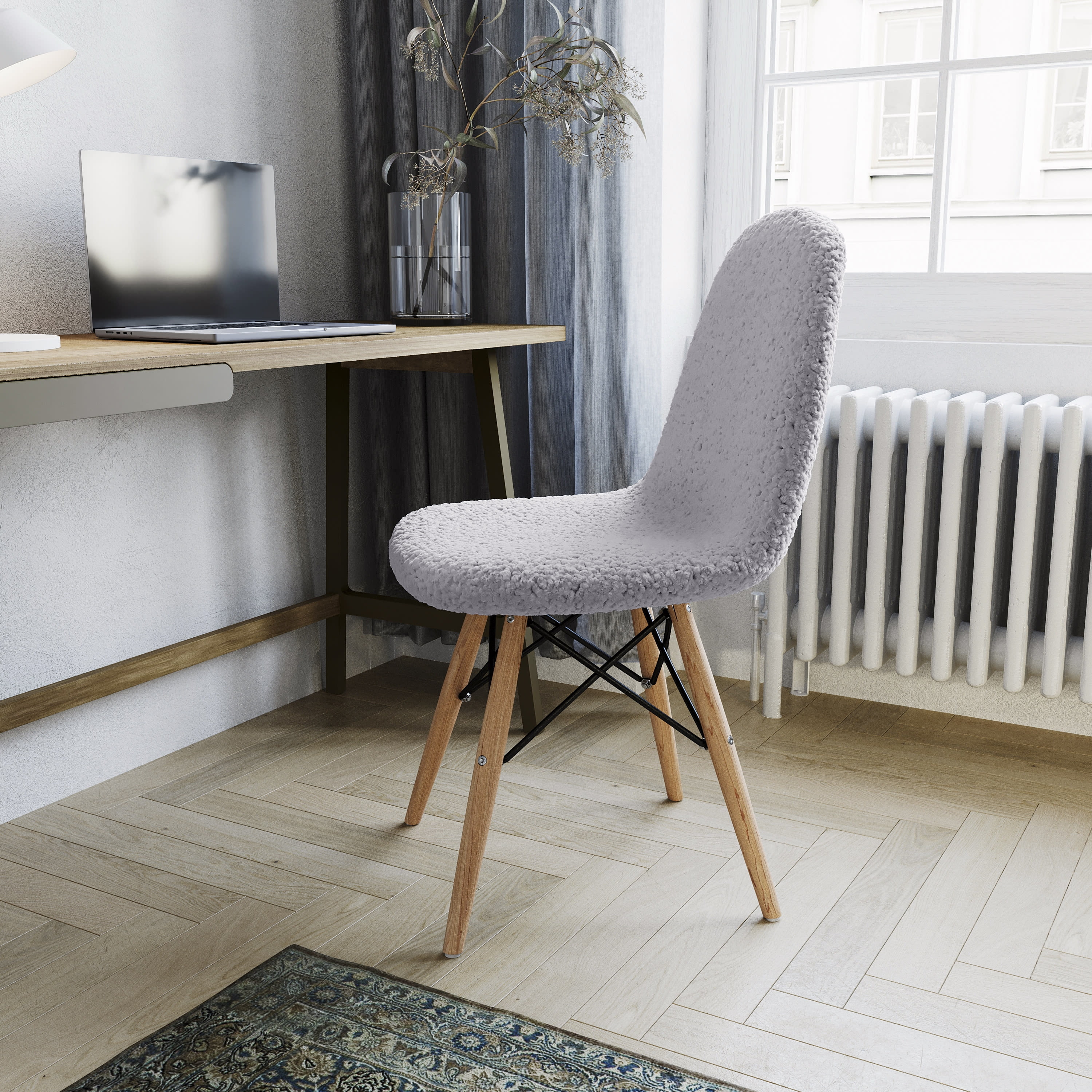 Shearling accent chair sales