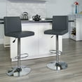 thumbnail image 1 of Emma + Oliver Gray Vinyl Adjustable Height Panel Back Barstool, 1 of 7